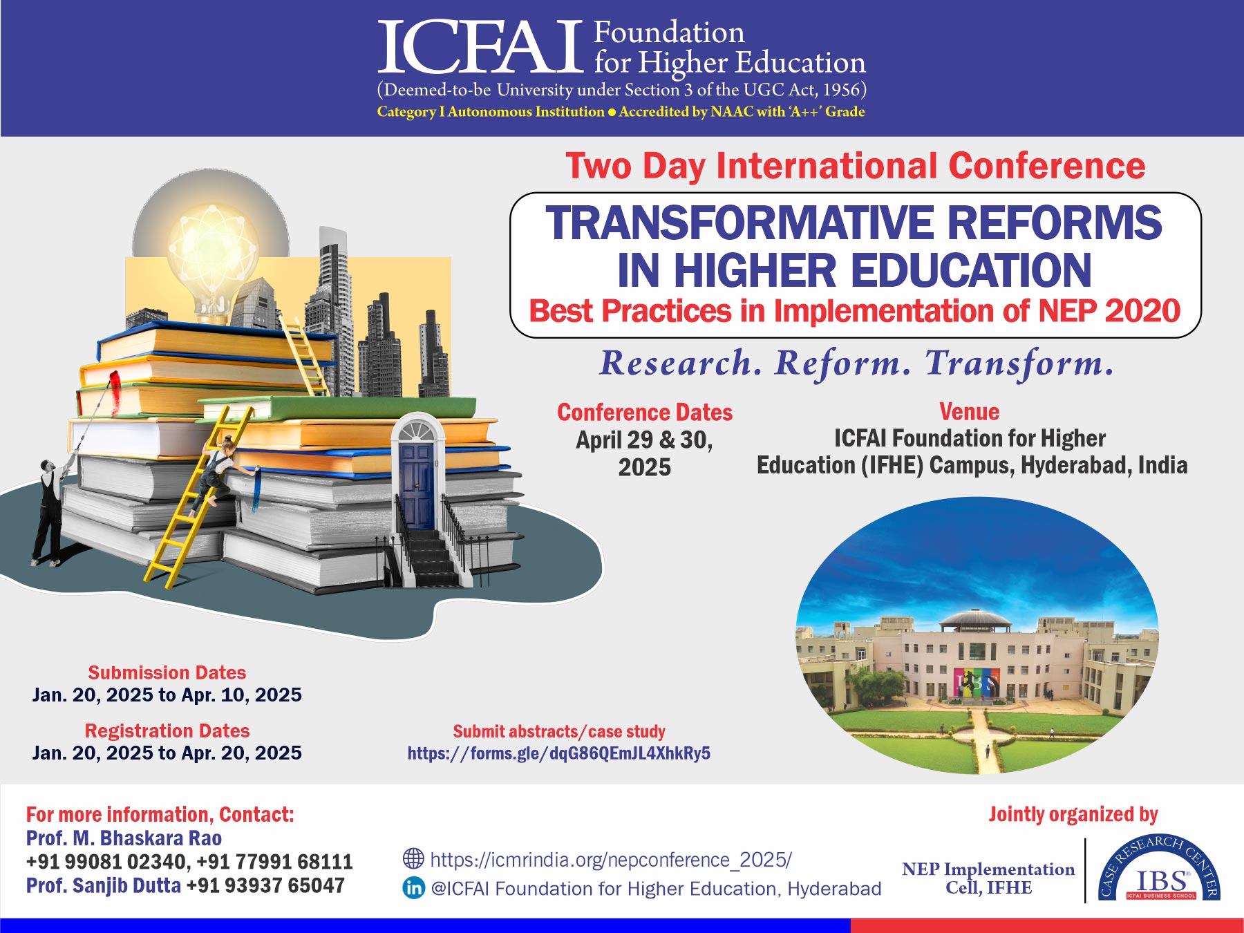 "Two-day International Conference on Transformative Reforms in Higher Education"