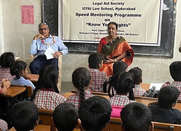 The Legal Aid Society of ICFAI Law School, IFHE, Hyderabad organized a Speed Mentoring program on "Know Your Rights" 