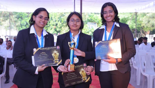 V. Vaibhavi, Shweta Nair, Maria Mohammadi participated in the Bhaskar Law College National MootCourt Competition, 2025