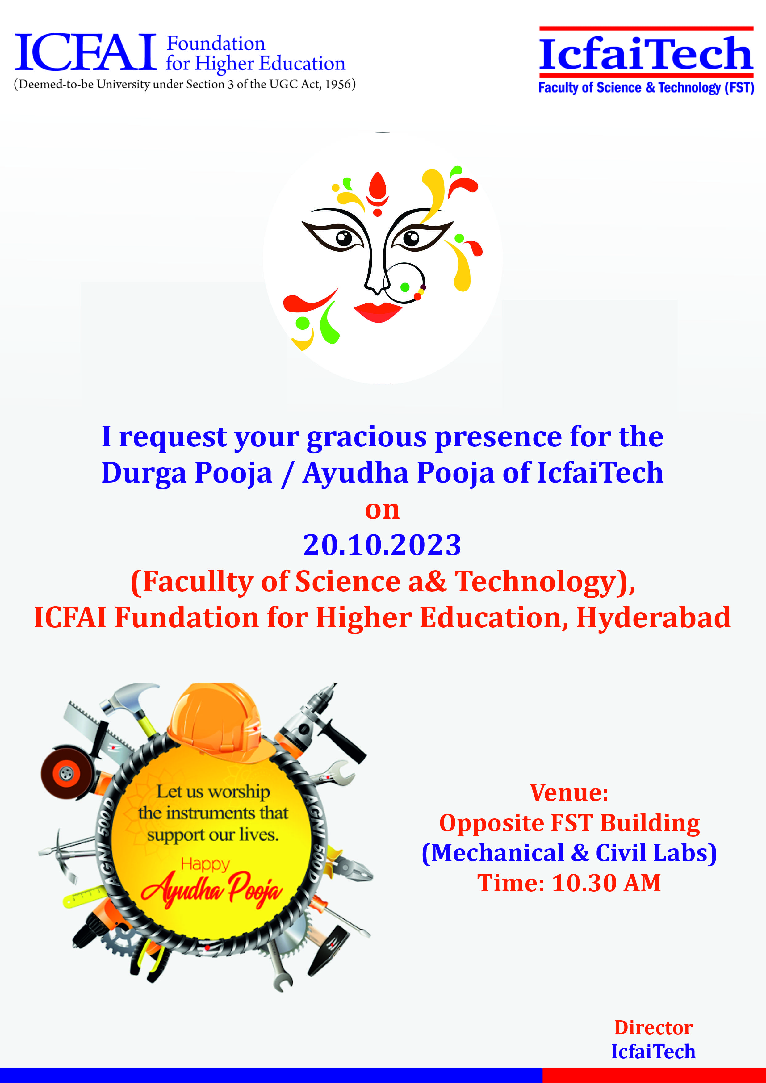 Durga Pooja / Ayudha Pooja of IcfaiTech 20th october 2023