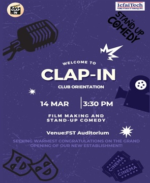 CLAP-IN – Club Orientation - Film Making and Stand-up Comedy on 14th March, 2024