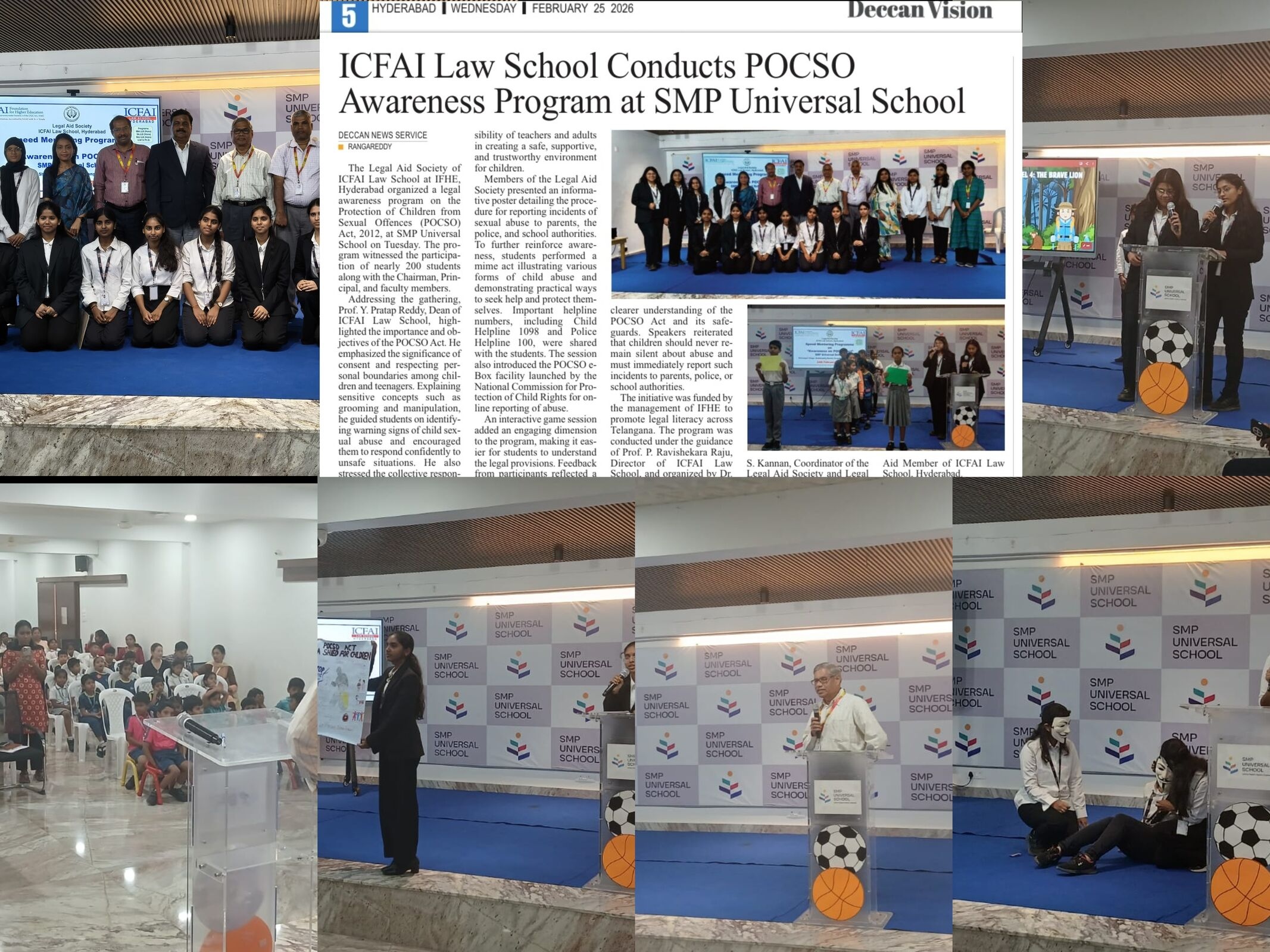 Speed Mentoring Program regarding the Protection of Children from Sexual Offenses (POCSO) Act, 2012, at SMP Universal School, Maharajpet Village,  on 24th February 2026. 