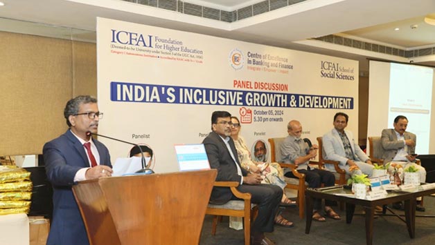 ICFAI School of Social Sciences in collaboration with the Centre of Excellence in Banking and Finance holds a Panel Discussion on India’s Inclusive Growth and Development 