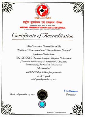 IFHE NAAC A++ Certificate